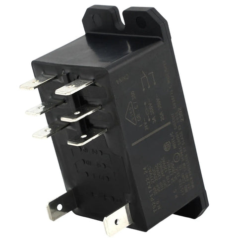 Side view of 24VAC 30A General Purpose High Power Relay With DPST NC Contacts Two Form C for automotive electrical systems