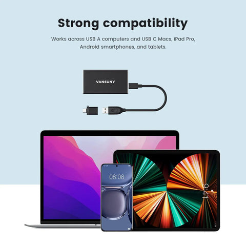 500GB Portable External SSD USB 3.1 Gen2 Drive With Metal Casing compatible with laptop, tablet, and phone