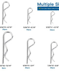 Premium Cotter Pin Kit With 150 Piece Hairpin R Clips Set In 6 Sizes Zinc Plated Spring Steel Retaining Pins