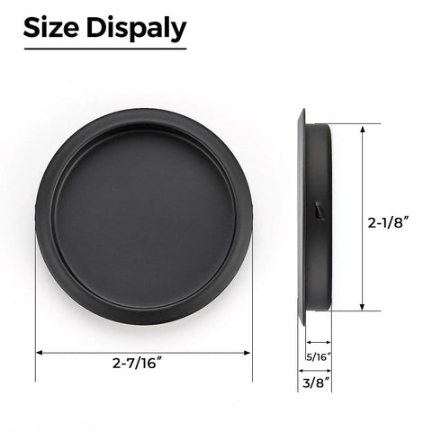 2 Pack Sliding Closet Door Finger Pulls Black Finish Just Snap In Installation No Nails Needed Fits Two And One Eighth Inch Holes
