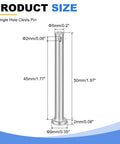 8 Pack Three Sixteenth Inch By Two Inch Single Hole Clevis Pins 304 Stainless Steel Flat Head Heavy Duty Hitch Pin diagram