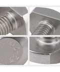 Close-up views of Heavy Duty T Slot Bolts M8x50mm Stainless Steel Hammer Head For Woodworking 3 Pack Anti Rust Corrosion Resistant