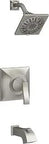 Modern Bath And Shower Faucet In Vibrant Brushed Nickel Finish, Durable Brass Valve, Easy Install, Smooth Water Control