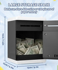 Electronic Piggy Bank For Kids With Password Protection And Automatic Money Scroll Save Box Large Capacity Safe ABS Plastic Fun Bank For Boys And Girls Great Gift showing large storage capacity.