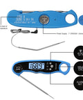 Instant Read Digital Meat Thermometer For Grillin And Smoking With Dual Probe Oven Safe Food Thermometer with alarm features