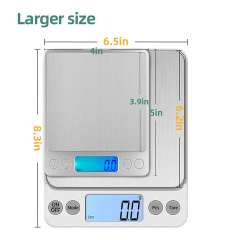 Upgraded Large Digital Kitchen Scale With 5kg Capacity And 0.1g Precision, Big Platform, Clear LCD, Easy Tare Function