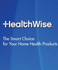 Blue background with HealthWise logo and text related to home health products. No visible All In One Steam Inhaler And Facial Steamer.
