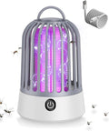 Rechargeable Portable Bug Zapper With USB Charging Indoor Outdoor Mosquito Fly Insect Trap Powerful Fruit Fly Killer With Safety Shield For Patio And Home Your Go To Pest Control Tool with purple light and power button