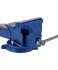 Heavy Duty 6 Inch Metal Bench Vise With 360 Degree Swivel Base 140mm Opening 45# Steel Jaws Anvil And Non Slip Pressure Plate