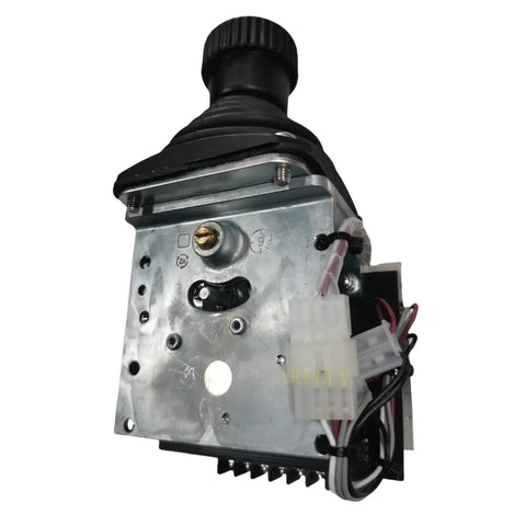 New Aftermarket Single Axis Joystick Proportional Controller For Genie Boom Lifts Replaces 24495gt top view with wires and connectors.