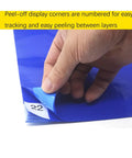 Heavy Duty Sticky Door Runners Trap Muck And Debris From Heavy Foot Traffic With Resilient Polyethylene Matting showing numbered corners for easy peeling