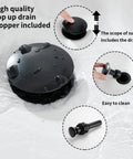 Automatic Sensor Matte Black Touchless Bathroom Sink Faucet With Drain Assembly close-up of drain stopper component