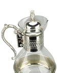 Glass Teapot With Warmer 50 Oz Vintage Espresso Kettle Heats Up Coffee Pot With Handle Heat Resistant Turkish Coffee Pitcher Teapot For Your Home Office Cafe Vibe Silver close-up