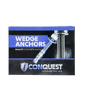 Box of Wedge Anchors 1/2 Inch Diameter 3-3/4 Inch Length Zinc Plated Concrete Anchors Coarse Thread Rust Resistant For Dry Interior Environments