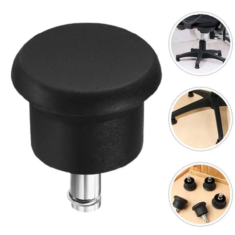 Black iron and PP 6 Pieces Office Chair Glides Replacement Feet Protectors For Carpet And Hardwood Floors close-up