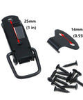 4 Piece Stainless Steel Cabinet Toggle Latch Set With Spring Loaded Catch Hasp And Screws, 25mm black latch and screws