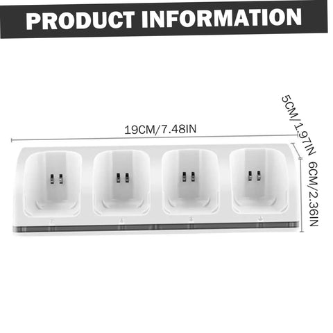 Dimensions of 4 In 1 Battery Charging Station for Game Controllers and Rechargeable Battery Packs with USB Cable