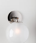 Stella 1 Light Wall Sconce In Polished Nickel Finish With White Glass Modern Classic Indoor Lighting Fixture 60W Incandescent