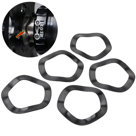 Steel Bike Bottom Bracket Wave Washers Set For 24mm And 30mm Cranks, Crinkle Spring Spacers And Shield Gasket Bearing Adapters, Built Tough Against Rust, 5 Pieces