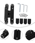 Concealed Hidden Door Hinge With Adjustable Alignment Satin Finish For Wooden Doors 180 Degree Swing Heavy Duty 40kg Load Capacity Prevent Pinching Metal Door Hinge By NUOBESTY, includes screws and tools.