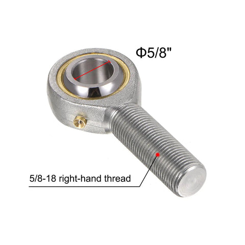 POSB10 Heavy Duty Male Rod End Bearing With Five Eighths Inch Bore And Five Eighths By Eighteen Right Hand Thread Self Lubricating Joint Rod Ends Includes Jam Nuts Four Pack For Durable Mechanical Linkages, 5/8 bore