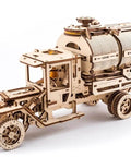 3D Wooden Puzzle Kit Mechanical Tanker Truck With Real Opening Tanker Cap Twist Knob Unfolds In A Snap Fits Standard 0.33 L Cans Open Frame Design For A Raw Rustic Look And Hands On STEAM Learning, wooden tanker truck