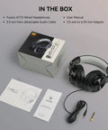 All Day Comfort Wired Over Ear Headphones For Studio Monitoring And DJing With Forty Millimeter Drivers Foldable Design Dual Three Point Five Millimeter And Six Point Three Five Millimeter Plug A Real Workhorse For Recording Podcast Mixing PC Guitar in box with cables and manuals