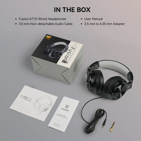All Day Comfort Wired Over Ear Headphones For Studio Monitoring And DJing With Forty Millimeter Drivers Foldable Design Dual Three Point Five Millimeter And Six Point Three Five Millimeter Plug A Real Workhorse For Recording Podcast Mixing PC Guitar in box with cables and manuals