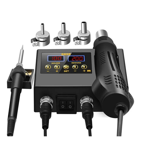 2 In 1 Soldering Station With Digital Display Hot Air Gun And Solder Iron For Cell Phone BGA SMD PCB IC Repair Rework Tool