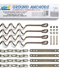 Auger Style Ground Anchor Kit For Backyard Swing Sets Trampolines And Yard Furniture 4 Pack No Concrete Needed 12 And Three Quarters Inch Each All Hardware Included Easy Assembly Keeps Outdoor Gear Steady Against Strong Winds components displayed