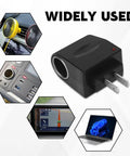 Dang Solid AC To DC Car Cigarette Lighter Adapter And Wall Plug Converter shown with devices in use, compact design, and dual pins.