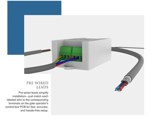 Hassle Free Smart Wifi Module For MS Series Swing Gate Openers eWeLink App Control showing pre-wired leads for easy installation.