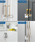 Adjustable 4-Digit Combination Cabinet Lock Padlock For Gym School Fences And Drawers Keyless U-Shaped Handle Lock shown on various cabinets.