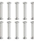 Hex Chicago Screws Set 10 Pack Binding Posts M6 X 45mm With Hex Drive Socket Cap Bolts And Nuts neatly arranged on white background