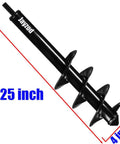 4 Inch By 25 Inch Garden Auger Drill Bit For Planting Bulbs And Bedding Plants, Spiral Bulb Auger With Three Eighths Inch Hex Drive