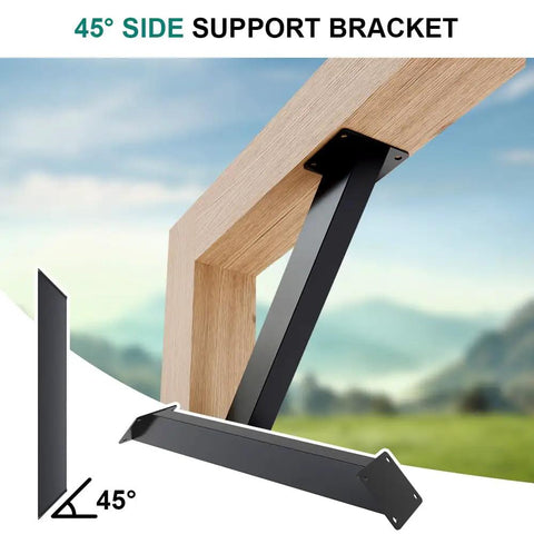 12 Pack 45 Degree Angle Support Brackets For Wood Post And Beam, Corner Braces For Pergola Gazebo Desk Edge, DIY Kit With Heavy Duty Steel, Easy Install, No Cutting Required, Keeps Your Structure Rock Solid