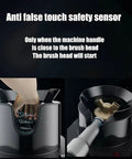 Electric Portafilter Cleaner And Automatic Knock Box Engineered For 58Mm Espresso Machines, close-up of anti false touch safety sensor.