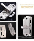 Heavy Duty Stainless Steel Sliding Door Lock Privacy Latch for Barn Doors, easy to install, countersunk design, 304 steel