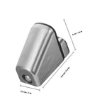Close-up of Two Pack Glass Shelf Brackets For Bathroom And Office, Zinc Alloy Build With Beautiful Finish, Heavy Duty Support shown with dimensions