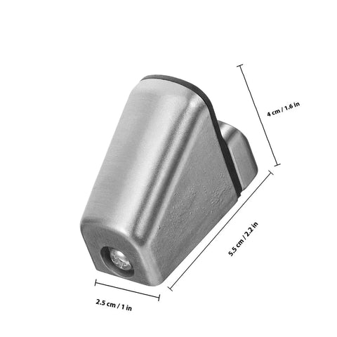 Close-up of Two Pack Glass Shelf Brackets For Bathroom And Office, Zinc Alloy Build With Beautiful Finish, Heavy Duty Support shown with dimensions