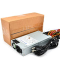 Badass 350W Atx Power Supply Boasting Kickass 80 Plus Bronze Certification, with cables and box for PC builds.