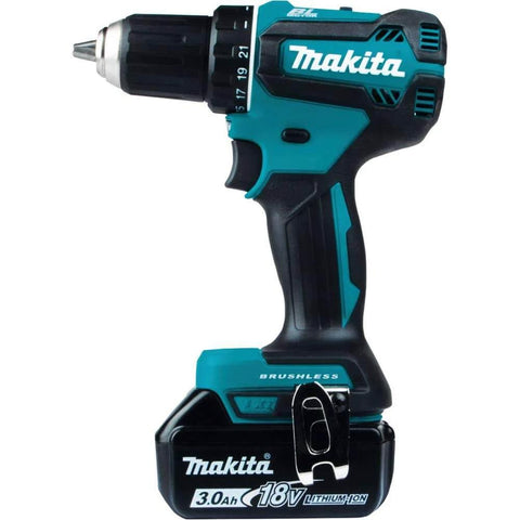 18V LXT Brushless Cordless Half Inch Drill Driver Kit With 3.0Ah Battery, Variable Speed, Two Speed Transmission 0-500 And 0-1900 RPM, Delivers 440 Inch Pounds Max Torque, Your Go To Tool For Drilling And Fastening, Side View