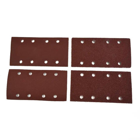 Heavy Duty AluSmallum Oxide Sanding Sheets with Punched Hook And Loop Design, assorted sizes, for woodworking and DIY.
