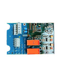 Industrial 230V Power Control Board For Hydraulic Valve Actuator Circuit Replacement, blue circuit board with relays and connectors.