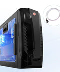 12mm Chassis Metal Power Button With Red LED 39 Inch Wire On Off Switch For ATX PC Builds DIY Friendly Case Button Black Finish Easy Install Power Symbol For Front Panel on black ATX PC case with red LED and 39-inch wire