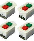 Heavy Duty Push Button Switch 380V With Lockable Transparent Cover Flush Mount For Machinery And Power Tool Control Panels Built For Tough Jobs, Industrial Grade, Easy Maintenance Access, Secure Lockout, 4-pack on white background
