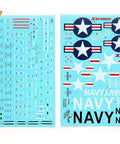Decal sheets for XA2D Skyshark 1 To 48 Scale Advanced Model Kit With 203 Plastic Parts 83 Photoetched Parts And 5 Resin Parts