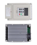Top view of Beefed Up VFD Variable Frequency Drive for 110V to 220V conversion, showing digital display and internal components.