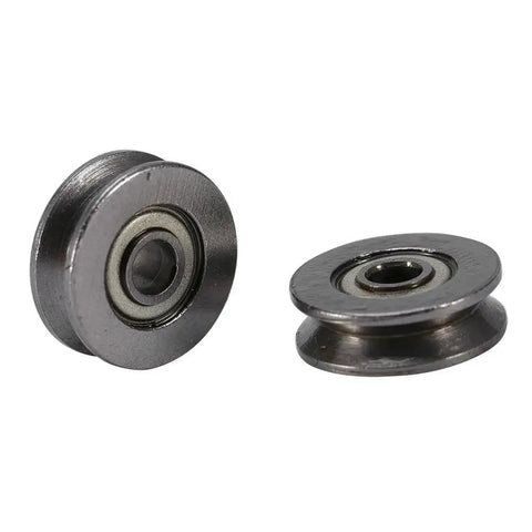 20 Pack V Groove Ball Bearings V623ZZ 3x12x4mm double shielded, carbon steel for linear motion systems CNC rails, close-up view.