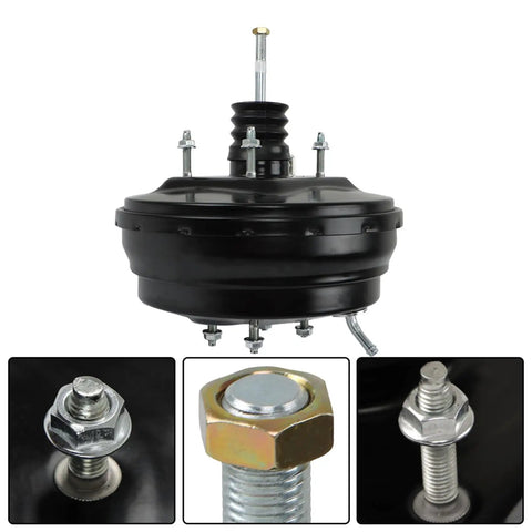 8x9 Inch Power Brake Booster 44610 60792 Straight Up Bolt On Upgrade for Toyota Land Cruiser FZJ80 close-up view with mounting hardware.